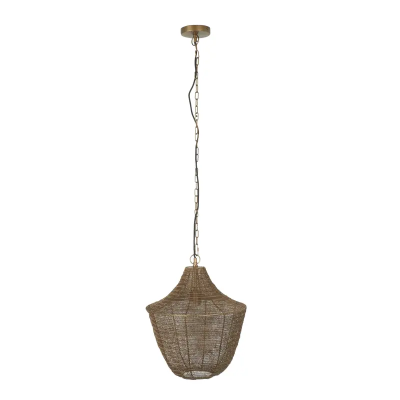 Sahara Antique Brass Wire Pendant – 40Cm Square X 44Cm Height 1