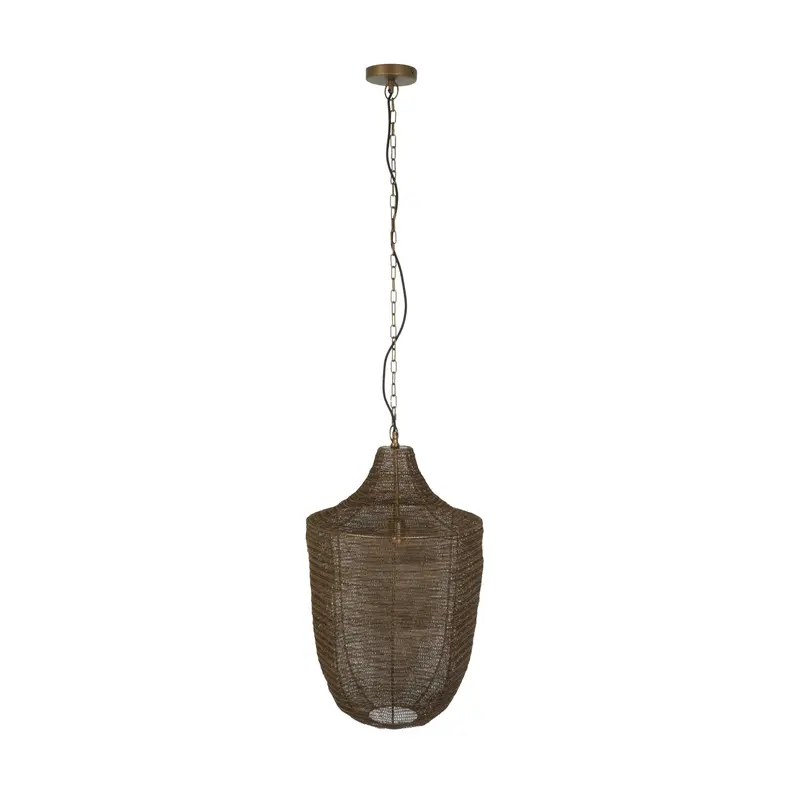 Sahara Antique Brass Wire Pendant Light – 44Cm Square X 66Cm Height 1