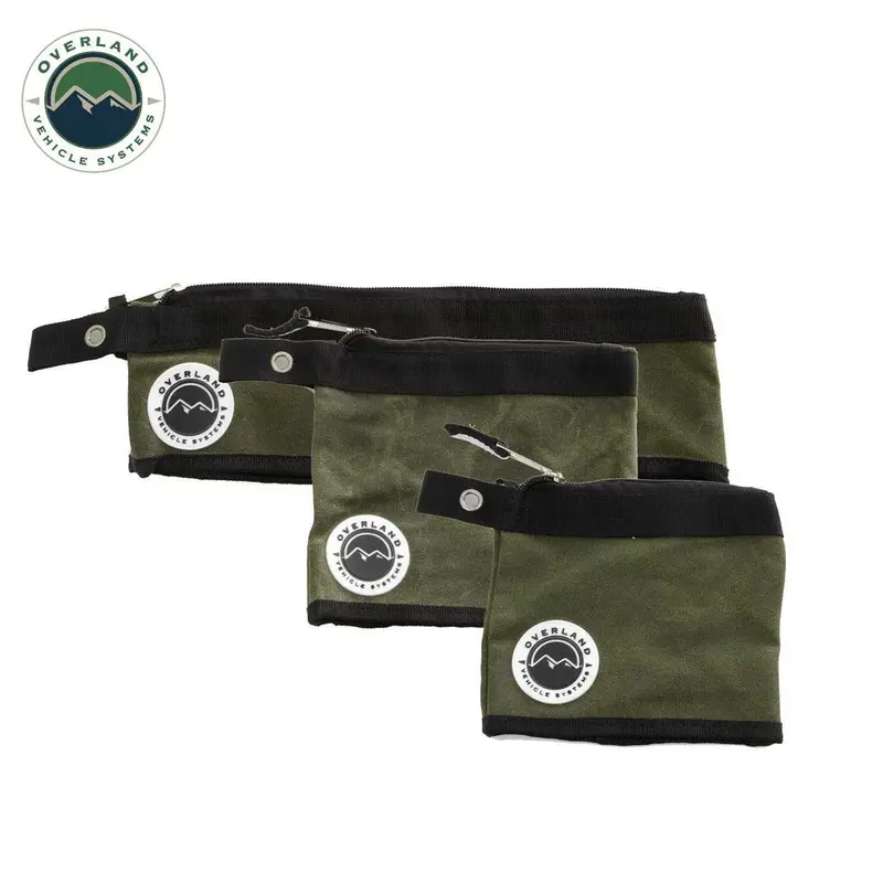 Set Of 3 Small Waxed Canvas Bags — #12 Size, Versatile Storage Pack 1