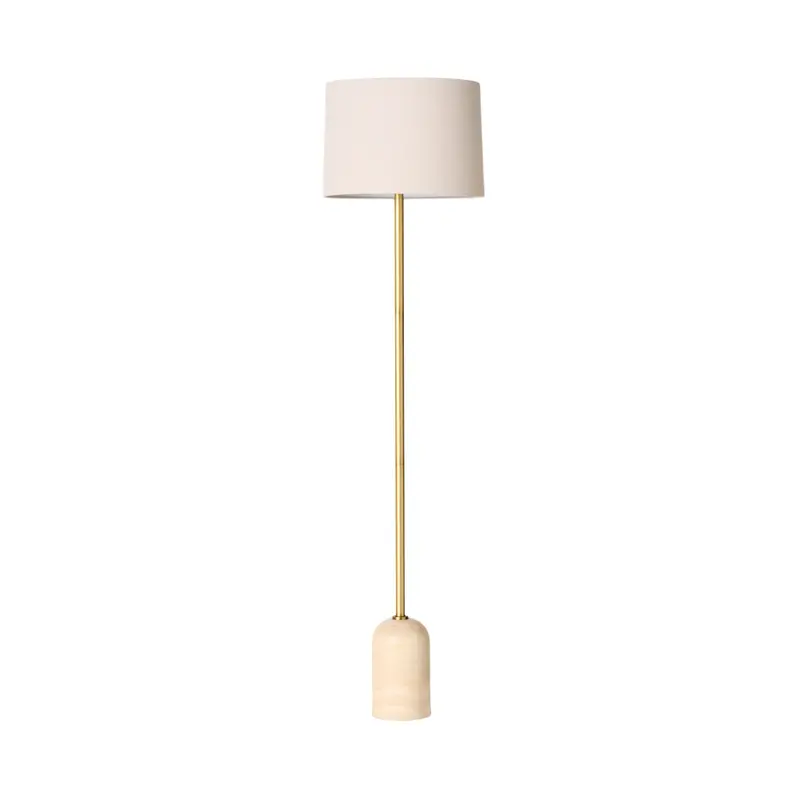 Siena Round Travertine Floor Lamp – 155Cm Modern Stone Column Lamp 1