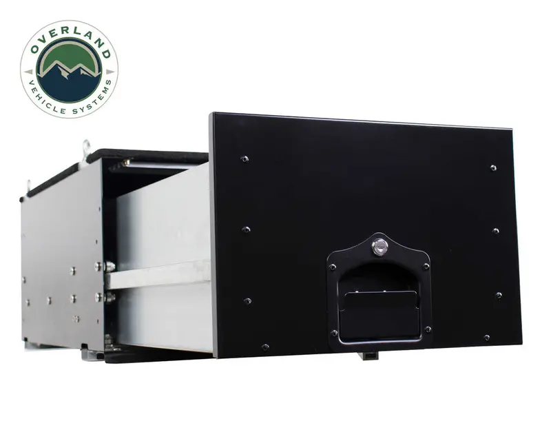 Slide-Out Drawer Cargo Box — Black Powder-Coated, Universal Mounting Design 1