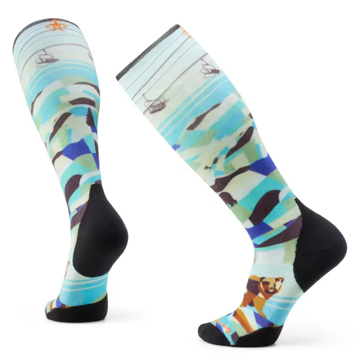 Smartwool Bear Country Print Ski Socks – Over-The-Calf Style, 2024/2025 1