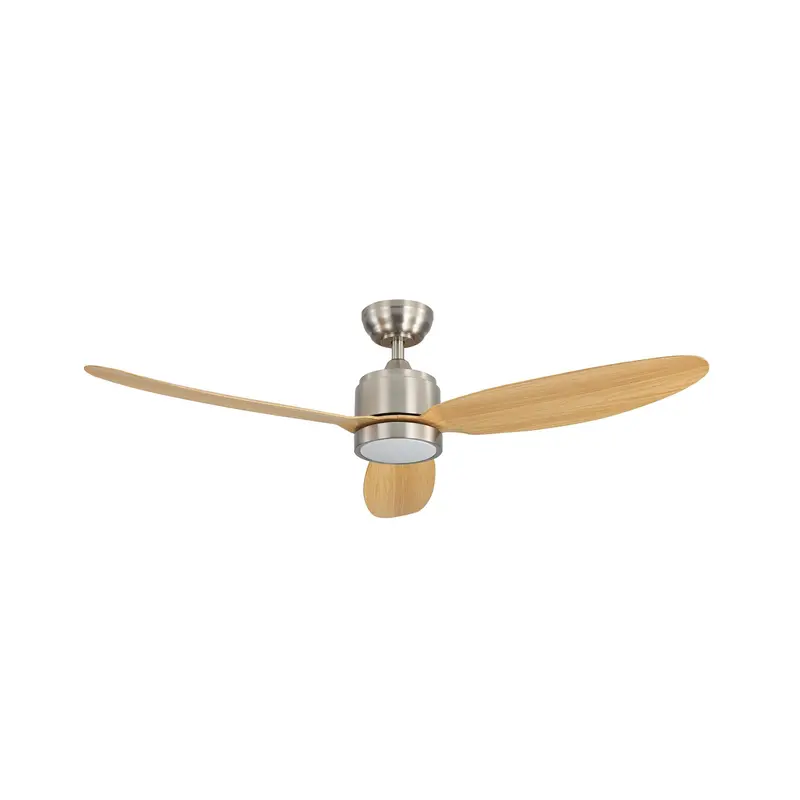 Solace 132Cm Outdoor Dc Ceiling Fan – Satin Nickel Frame With Natural Abs Blades 1