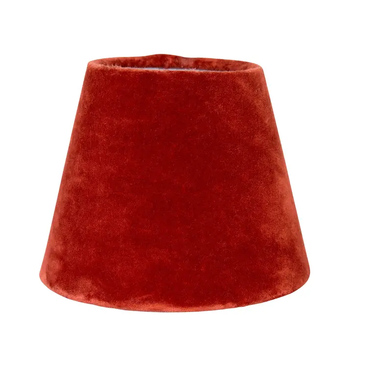 Tapered Warm Red Velvet Lamp Shade – 16X10X13Cm Rich Tone Lighting Accoutrement 1
