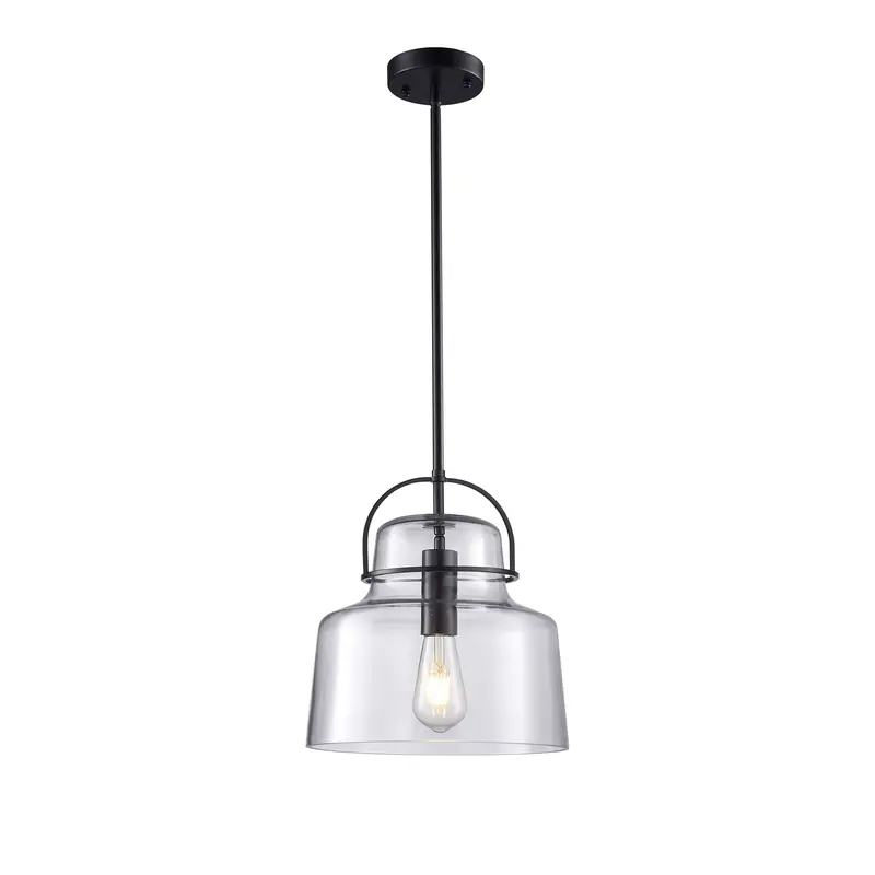 Teresa Matte Black Glass Pendant – 30X51Cm Vertical Design 1