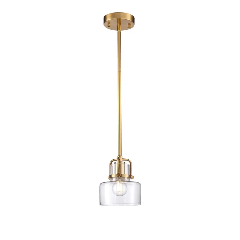Tiffany-Inspired Stained Glass Pendant – Satin Brass Finish, 15 X 24 Cm 1
