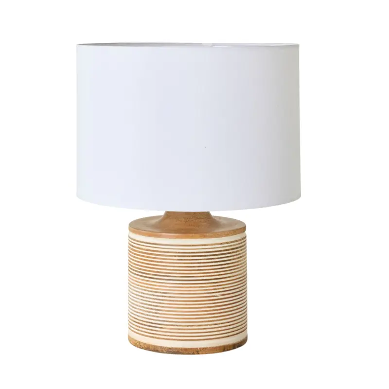 Tisba Wooden Table Lamp – Compact 35Cm Base With Warm Glow 1