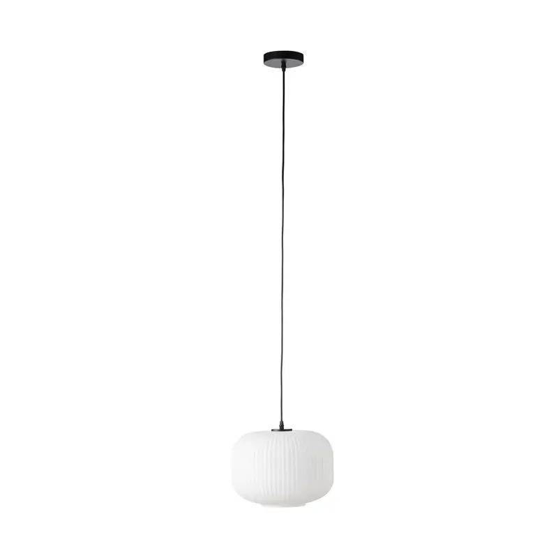 Treviso Fluted Glass Pendant Light – White 300Mm Ceiling Fixture 1