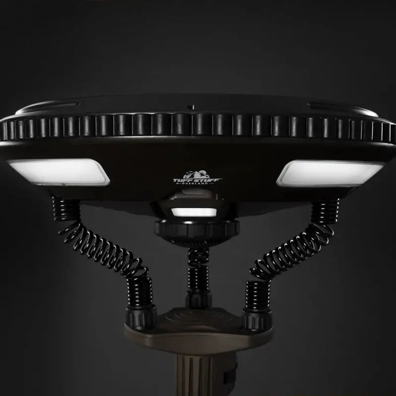 Tuff Stuff Halo Solar Light – 360° 700-Lumen Freestanding Lamp With Bluetooth Speaker, Black (Ts-4-1000) 1