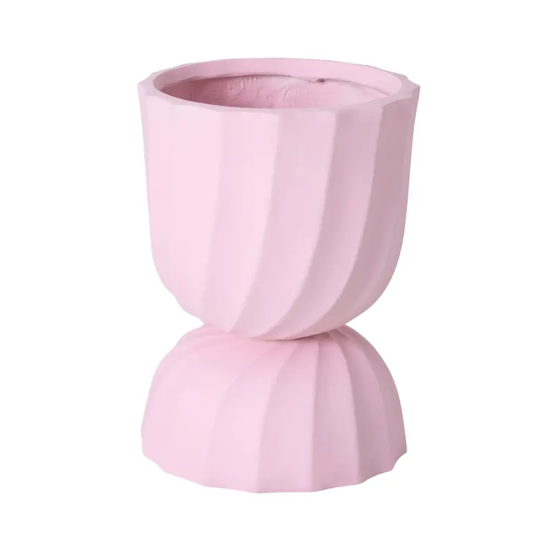 Twist Pedestal Planter In Blush Pink – 50Cm Height 1