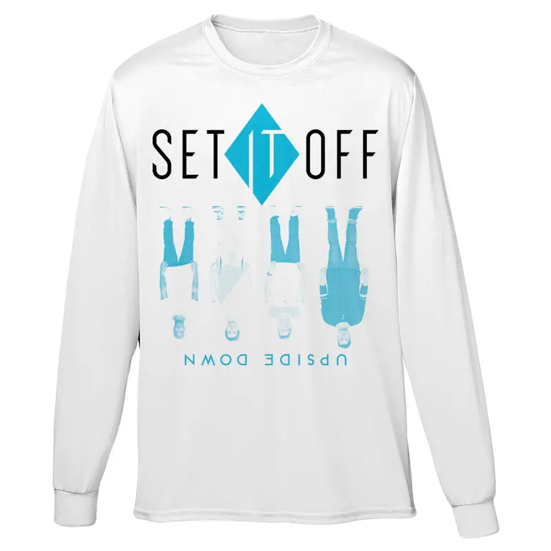 Upside Down Logo Crewneck – White Cotton Sweater 1