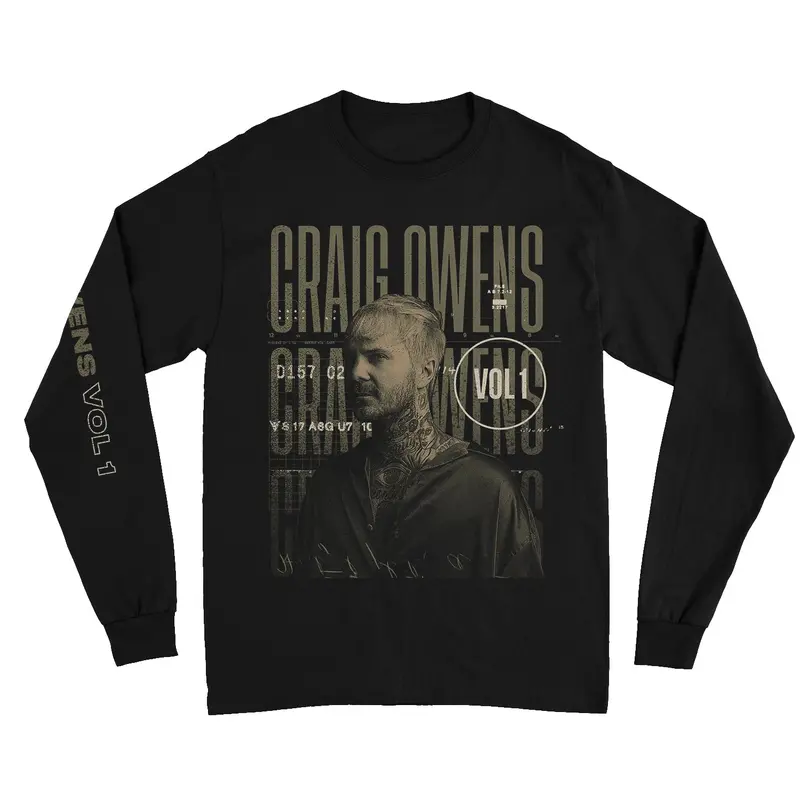 Volume One Black Long-Sleeve Hooded T-Shirt 1