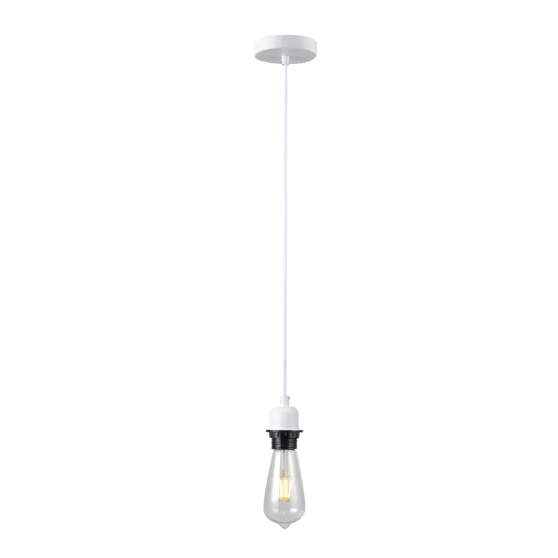 White Cloth Cord Pendant Light – 150Cm 1