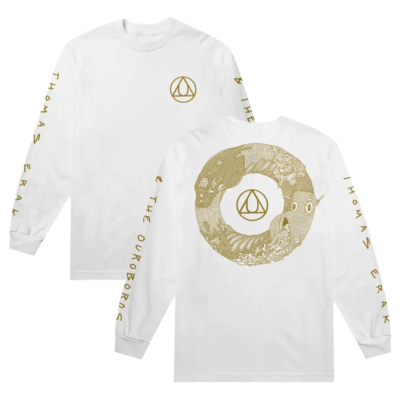 White Long-Sleeve T-Shirt Featuring Album Art 1